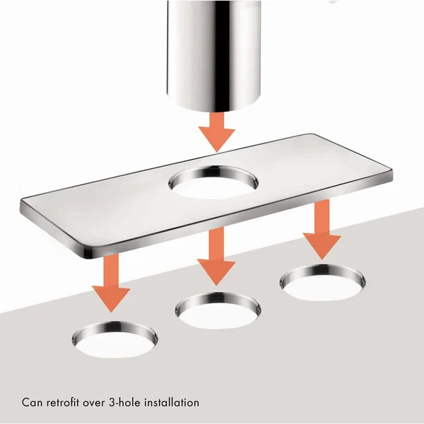 Hansgrohe Puravida Single Hole Bathroom Faucet - White - Chrome 15074401
