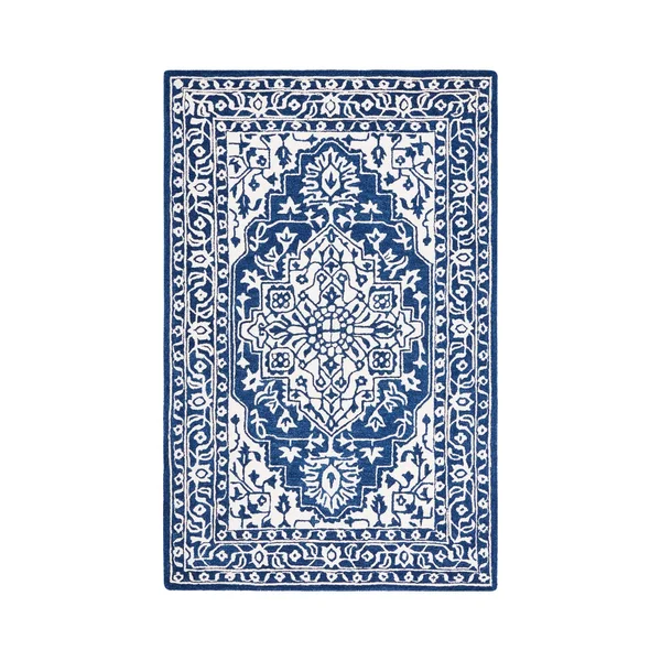 Safavieh Micro-Loop Rug Collection MLP648N - Navy, Ivory - 4& x 6&