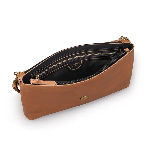 The Sak Legend Flap Clutch Crossbody Bag - Black Leather