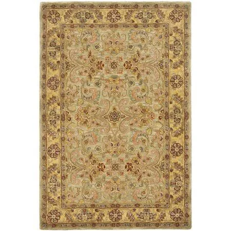 Astoria Grand Berezinsky Hand-Tufted Wool Light Green/Gold Area Rug - Size: Rectangle 8'3 inch x 11'