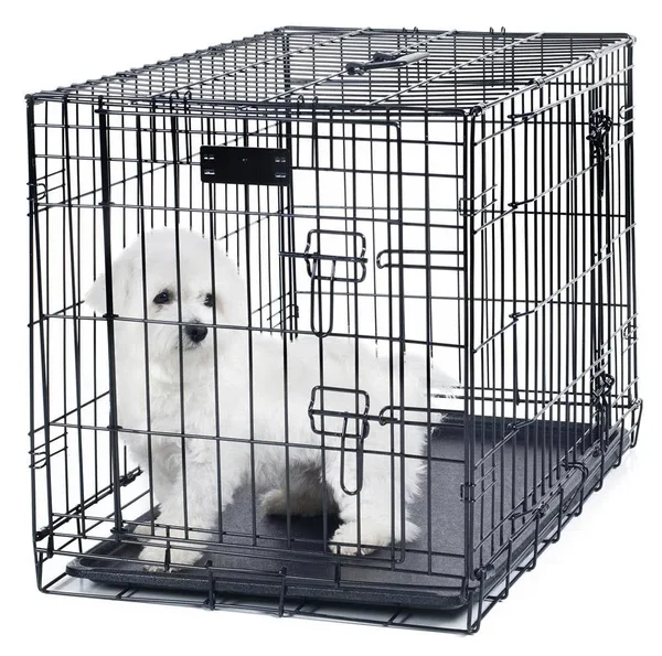 Petmaker 2 Door Foldable Dog Crate Cage, Black