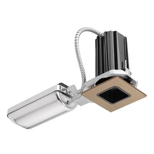Juno Recessed Lighting 2SQ-930F1-BBZ 2x22 LED Square Downlight Cone 3000K 90CRI - Flood Beam, 120V Only, Black Reflector, Bronze