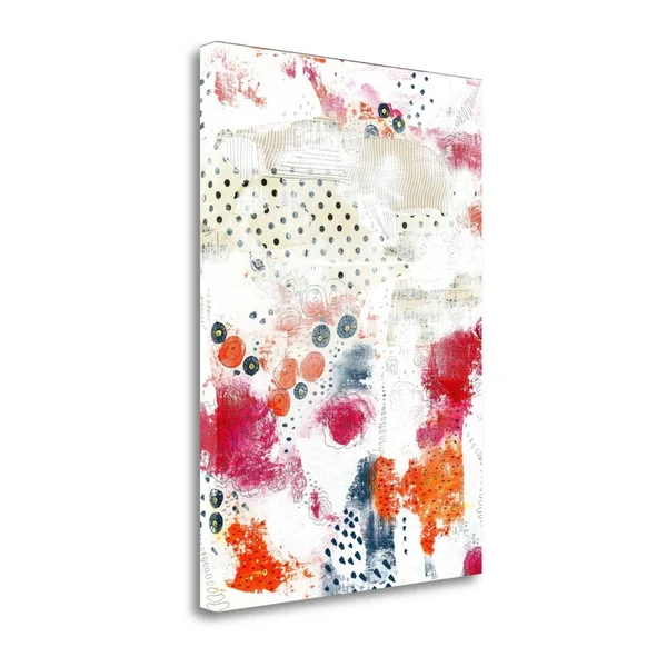 Tangletown Fine Art Orange and Fuchsia Abstract II by Sarah Ogren Giclee on Gallery Wrap Canvas - 28x22 x 39x22 - Multi
