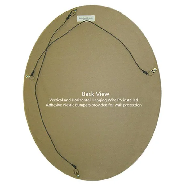 Vienna Framed Oval Mirror in Black Silver (22x26)