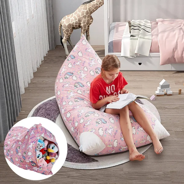 Loungie 55x22x35x22 Storage Bean Bag Cover - Princess Pink