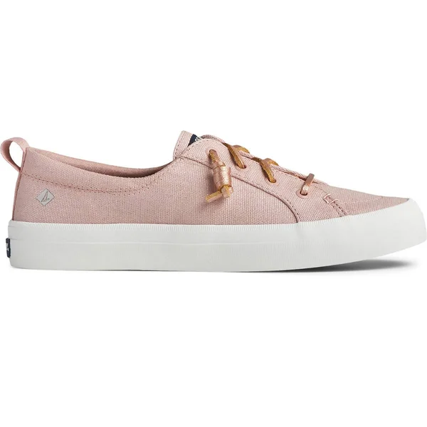 Women's Sperry Crest Vibe Textile Sparkle Sneaker Blush, Size 9.5M