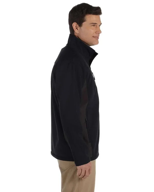 Devon & Jones D997 Men's Soft Shell Colorblock Jacket - Blck/ DK Chrcoal - 3XL