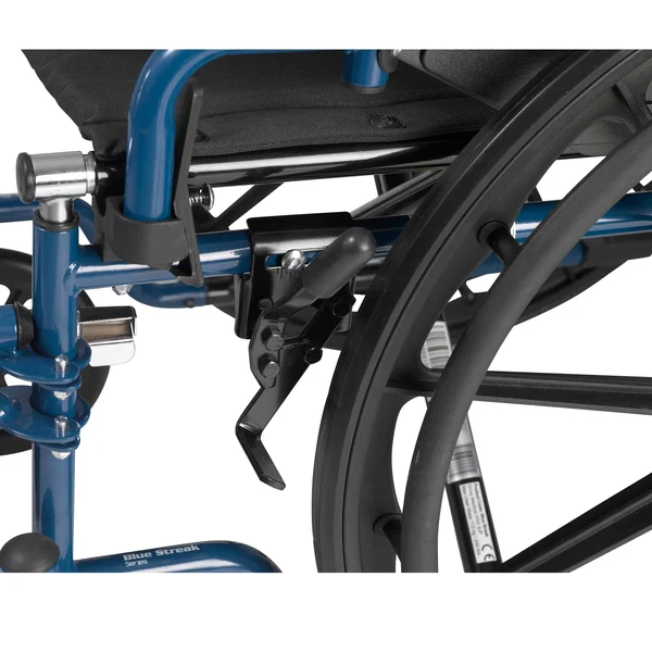 Drive Medical Blue Streak Wheelchair with Flip Back Desk Arms, Swing Away Footrests, 16x22 Seat, 42" x 12.5" x 36"