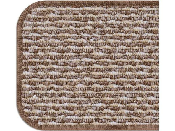 Set of 12 Skid-Resistant Carpet Stair Treads - Praline Brown - 8 in. x 30 in.