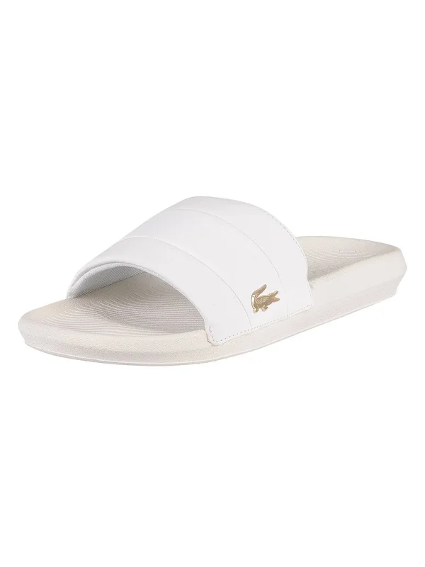 Lacoste Croco Sliders White