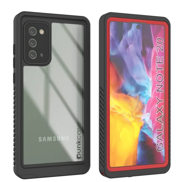 Galaxy Note 20 Case - Punkcase [Extreme Series] Armor Cover w/ Built in Screen Protector [Red] - Red