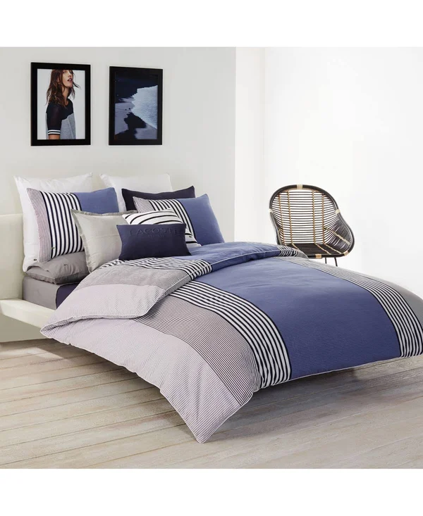 Lacoste Meribel Comforter Set, King, Blue/White