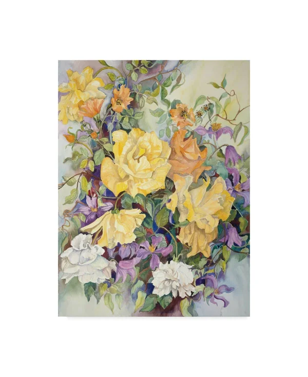 Trademark Fine Art Ali30565-C2432Gg Joanne Porter 'Roses with Purple C