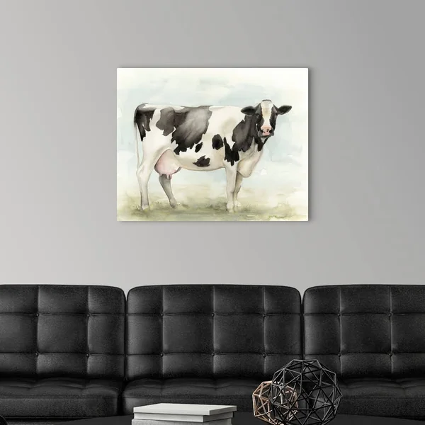 Watercolor Cow I - Large Solid-Faced Canvas Wall Art Print, Great Big Canvas