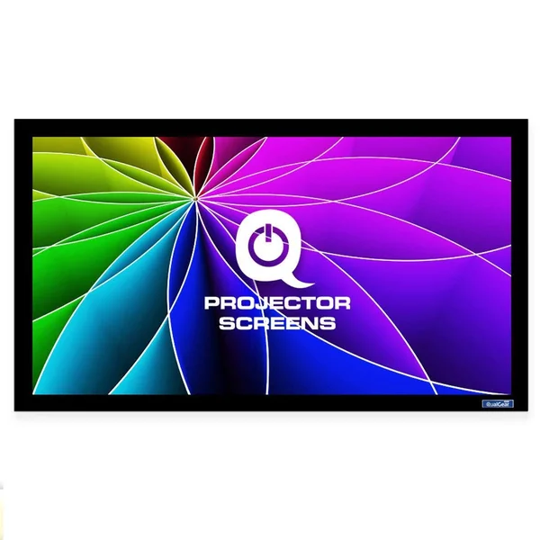 QualGear 110-inch Fixed Frame Projector Screen 16: 9 4K HD High Definition 1.0 Gain Acoustic White (QG-PS-FF6-169-110-A)