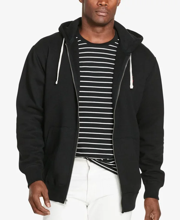 Polo Ralph Lauren Men's Big and Tall Classic Fleece Full Zip Hoodie - Black XLT