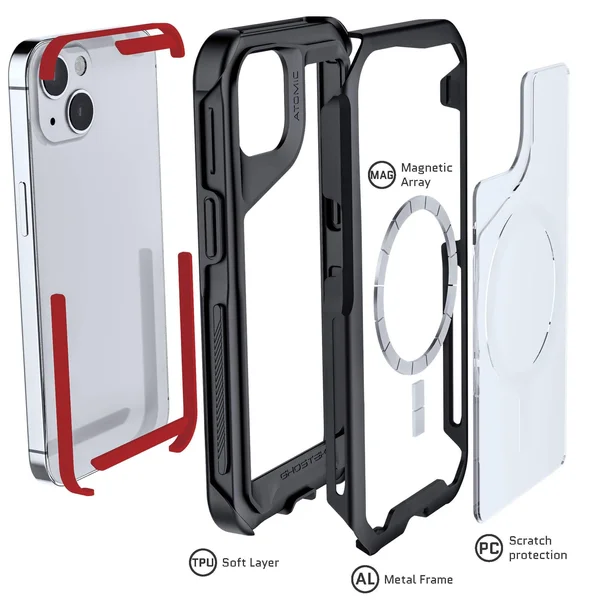 Atomic Slim MagSafe Cases for Apple iPhone 13 Series, iPhone 13, Black