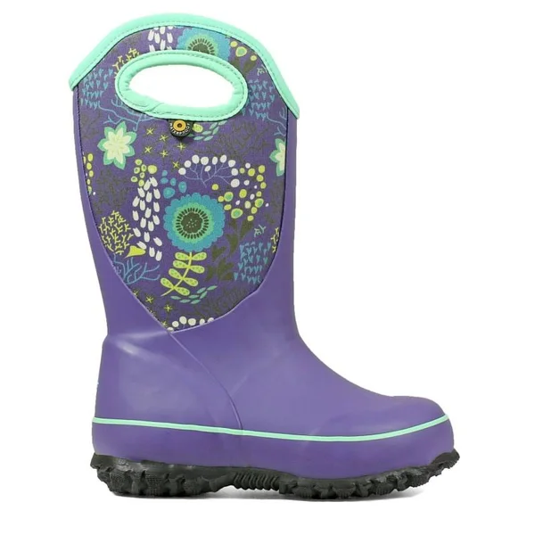Bogs Slushie Reef $65.00 Boy's Insulated Waterproof Rain Boots Purple Multi 2 Big Kid
