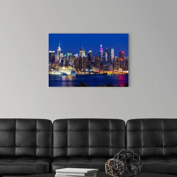 New York - Manhattan, Midtown Skyline Across The Hudson River, Large Solid-Faced Canvas Wall Art Print, Great Big Canvas