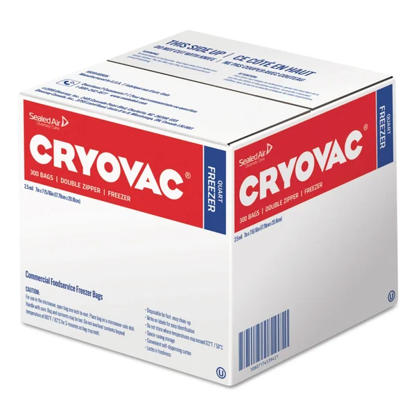 Cryovac One Quart Freezer Bag Dual Zipper