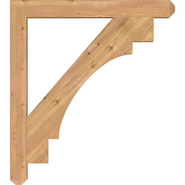 Ekena Millwork 3 1/2x22W x 34x22D x 38x22H Merced Craftsman Smooth BRACKET - Western Red Cedar