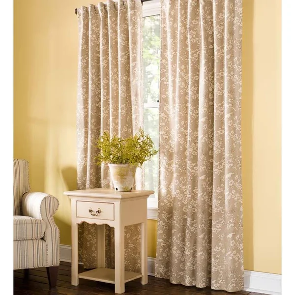 42x22W x 63x22L Floral Damask Rod-Pocket Insulated Curtain PANEL, Indigo