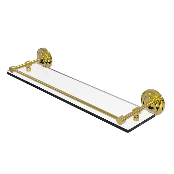 Allied Brass Que New 22 in. Tempered Glass Shelf with Gallery Rail