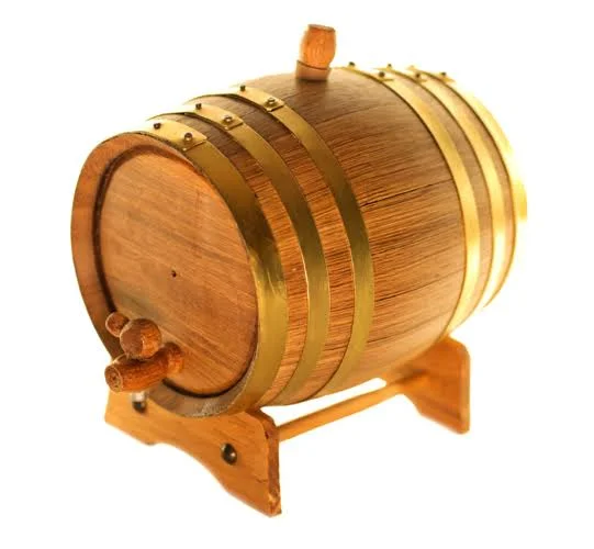 American Oak Barrel Gold (Brass Hoops), Age Whiskey, Beer, Wine, Bourbon, & More - 3 LITER or .80 Gallon