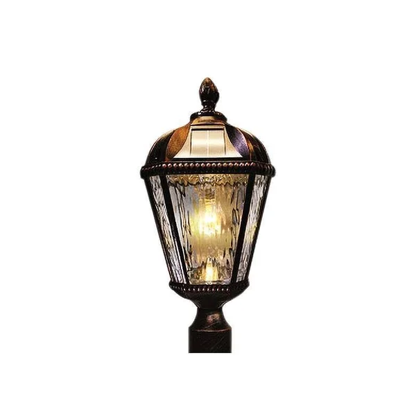 Gama Sonic Royal Bulb Solar Lamp Post with GS Solar Light Bulb Single Lamp Brushed Bronze