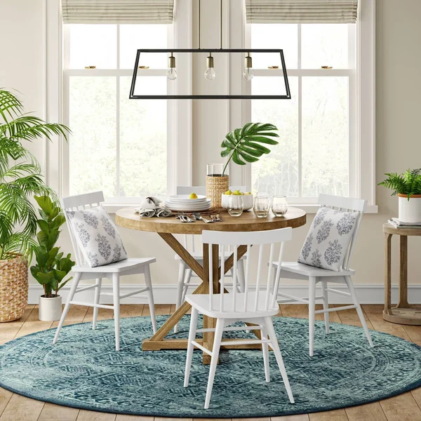 8& Round Overdyed Area Rug Turquoise - Threshold