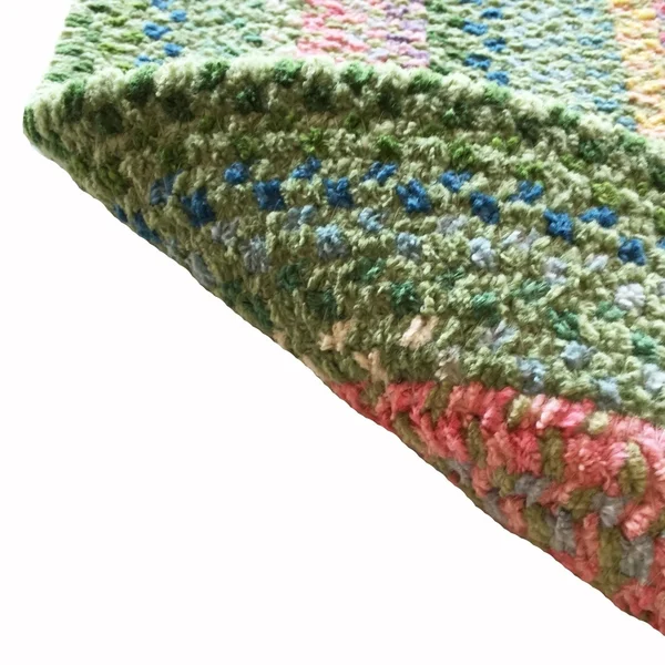 Bailey Concentric Rectangle Braided Area Rug - Grassy Hill - Size: 2& 3\ x 4&