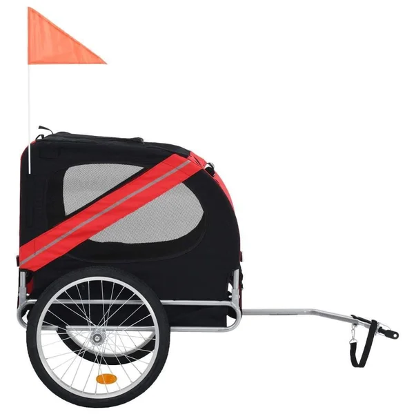 vidaXL Dog Bike Trailer Red and Black