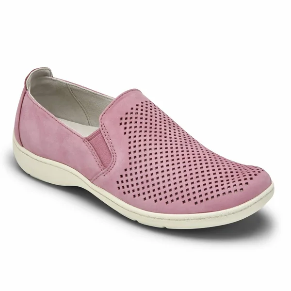 Aravon Women's Lia SlipOn Sneaker, Size: 9, Pink Leather