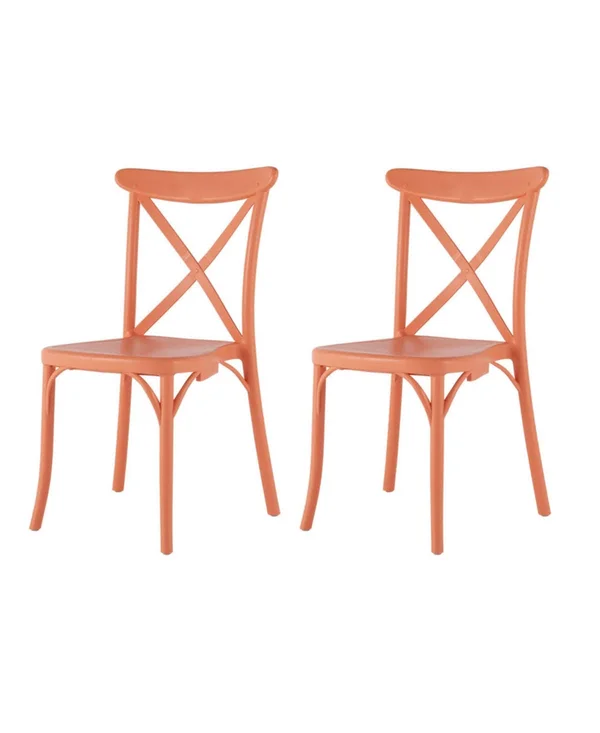 Stackable x Dining Chair - Set of 2 - Coral