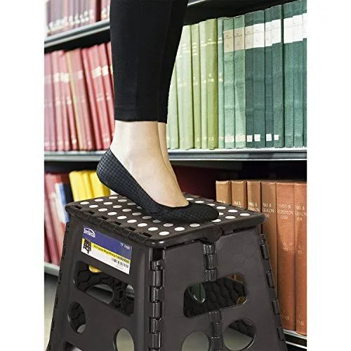 ImiKas Folding Step Stool - 13 inch Height Premium Heavy Duty Foldable Stool for Kids & Adults, Kitchen Garden Bathroom Step
