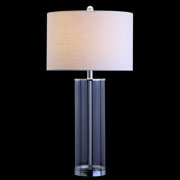 Jonathan Y Harper 29x22 Glass LED Table Lamp, Clear/Chrome