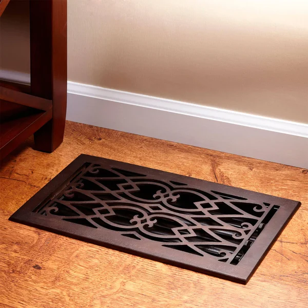 Victorian Bronze Floor Register - 2-1/4x22 x 12x22 (3-1/2x22 x 14x22 Overall) - Signature Hardware 257756