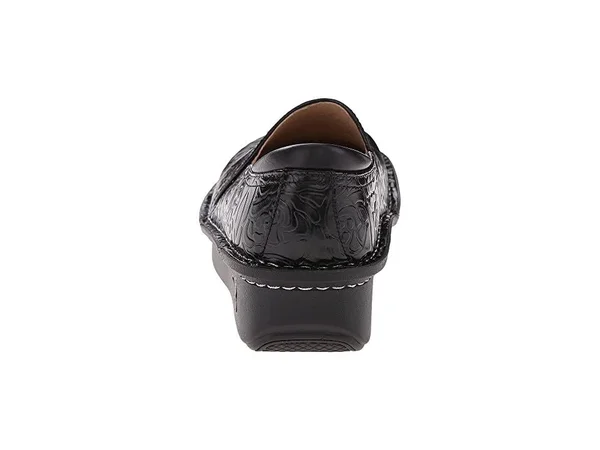 Alegria Debra Professional (Black Emboss Rose Leather) Women's Slip on Shoes