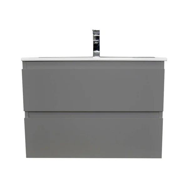 Salt 24x22 Floating Bathroom Vanity in Gray Ceramic Vanity Top in White with White Basin