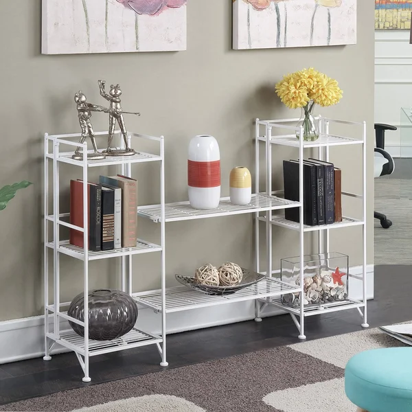 Convenience Concepts Xtra Storage 4 Piece Metal Folding Shelf (White)