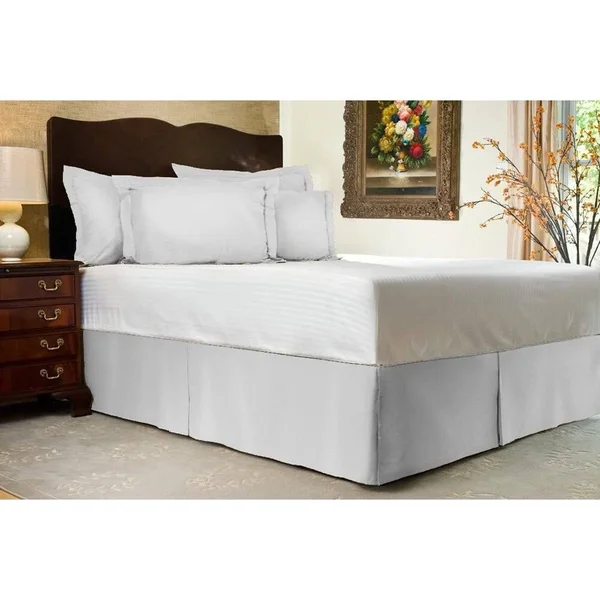 Harmony Lane Classic Tailored Bed Skirt with 18 Drop - King, Bone