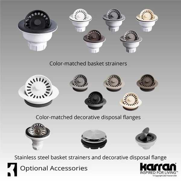 Karran Top Mount Double Bowl Quartz Sink, Black