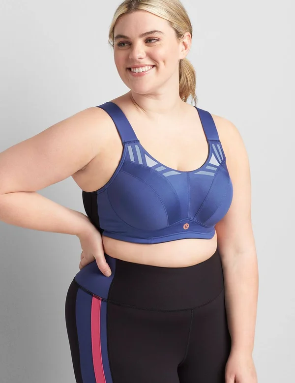 Plus Size Women's Livi Active High-Impact Wicking Max Support Sport Bra - Size: 42DD, Twilight Blue, Cacique