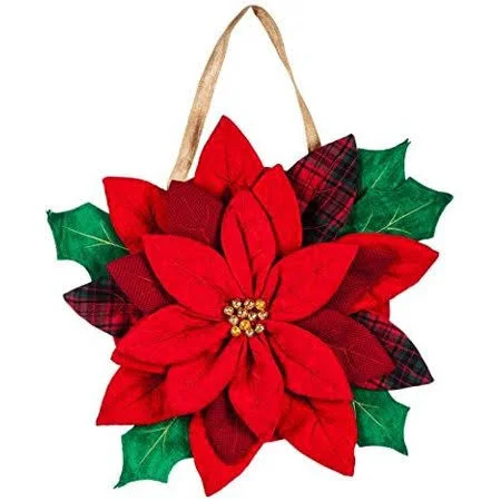 Poinsettia Door Decor, Size: 24