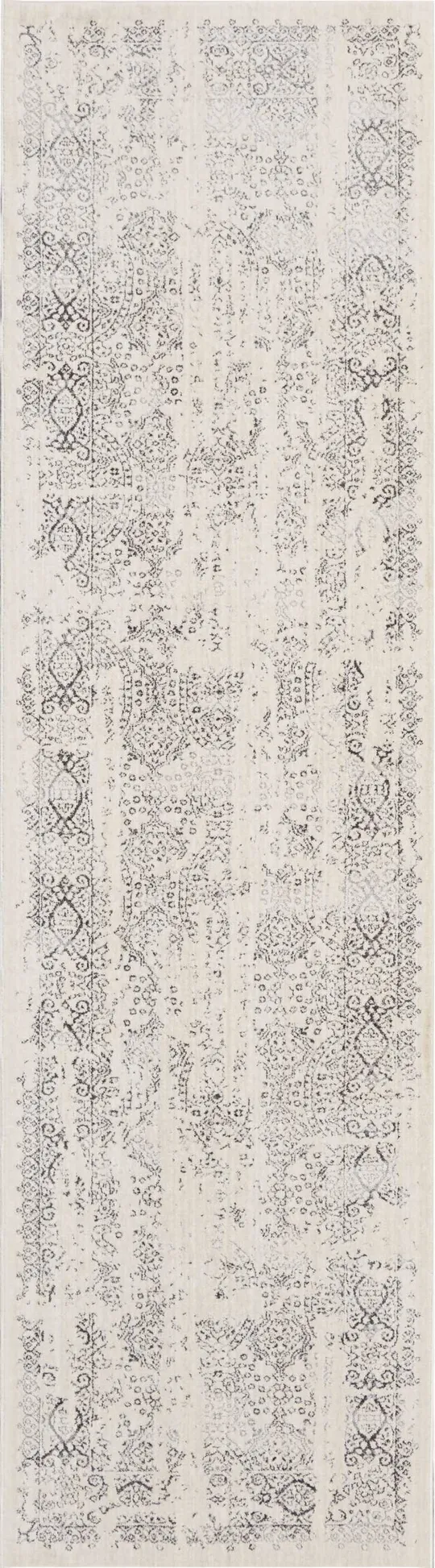 Kathy Ireland Silver Screen KI344 Area Rug - 2&2x22 x 7&6x22 Runner - Ivory/Grey