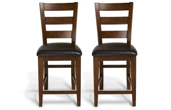 Set of 2 Enormous Counter Stools in Brown/Pecan, Transitional Counter Stools Solid Mango by Bob's Discount Furniture