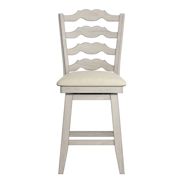 24x22 South Hill French Ladder Back Swivel Counter Height Barstool White - Inspire Q