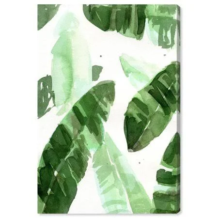 Runway Avenue Floral and Botanical Wall Art Canvas Prints 'Tropical Leaves' Botanicals - Green - Green, Size: 20 x 30
