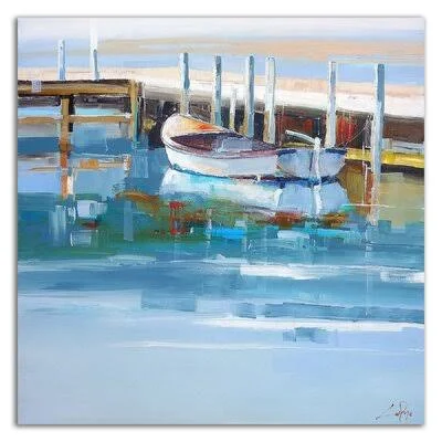 &Mooring - Solitude& by Craig Trewin Penny - Wrapped Canvas Painting Print Rosecliff Heights Size: 14x22 H x 14x22 W x 1.5x22 D
