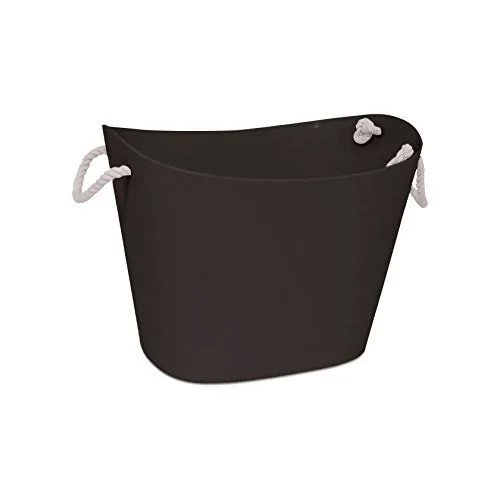Homz Handles, Storage Bin, Waterproof, Cool Gray Base, White Rope Flexible Tub